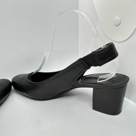 Rockport adiPRENE by Adidas Black Leather Slingback Heels with Chunky Heel SZ 9 - Picture 9 of 14